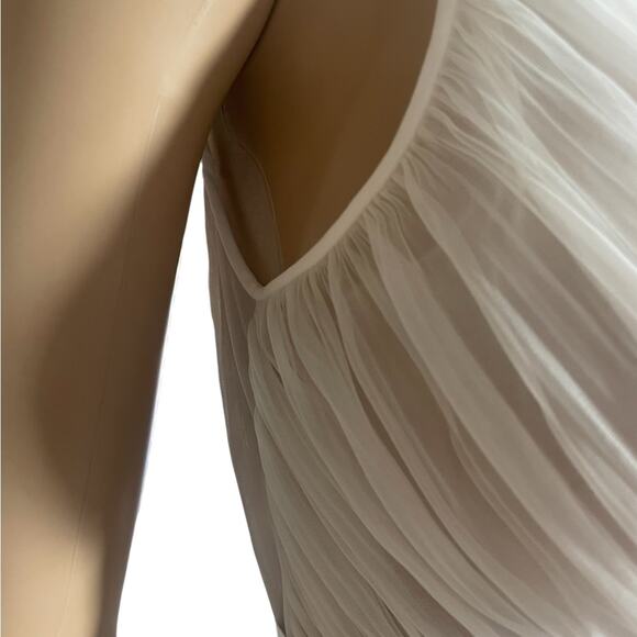 Vintage Warners s60s Intimate Small White Accordion Night Gown Sleeveless V Neck - Picture 3 of 12